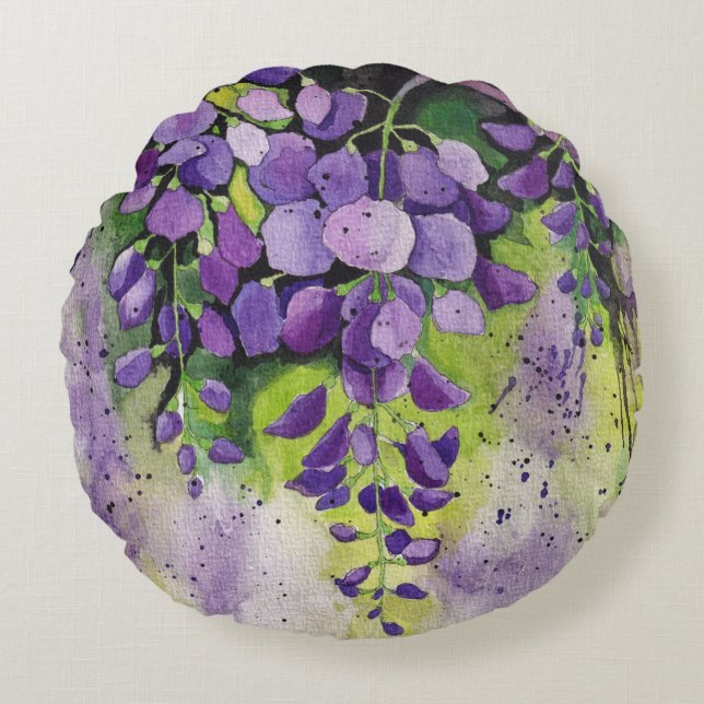 Schöne Blume der Wisteria Rundes Kissen (Vorderseite)