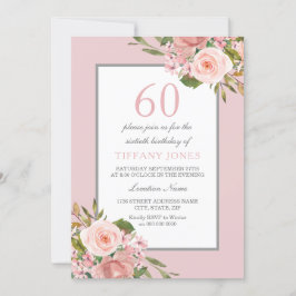 Schöne Blume Frauen 60. Geburtstagsparty einladen Einladung