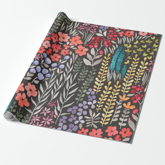 Schöne Blume Garten nahtlos Muster Geschenkpapier (Ungerollt)