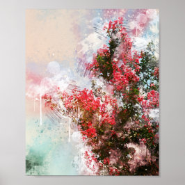 schöne Blume grobes Aquarellbild Poster