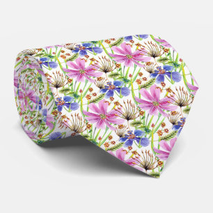 Schöne Blume in Blau und Rosa Krawatte
