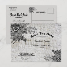 Schöne Blume in Grau und Schwarz Save the Date