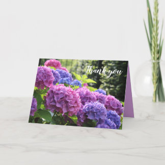 Schöne Blume in Rosa und Blau-Hydrangea Dankeskarte