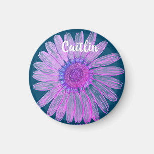 Schöne Blume individuelle Name Magnet