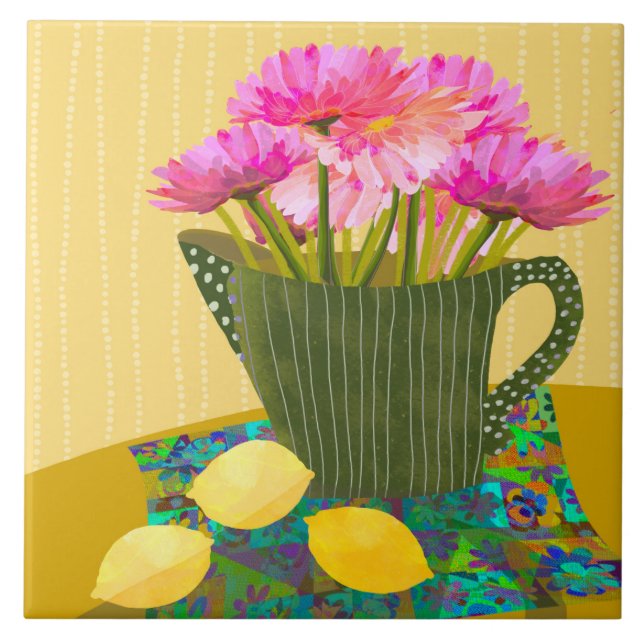 Schöne Blume Keramik Küche Tile Fliese (Vorderseite)