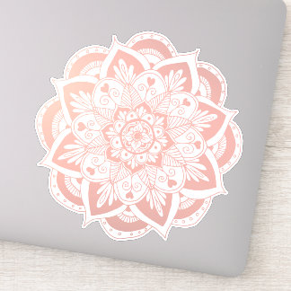Schöne Blume Mandala auf der Rose Gold Aufkleber