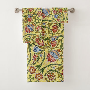 Schöne Blume mit Blumenmuster Badhandtuch Set