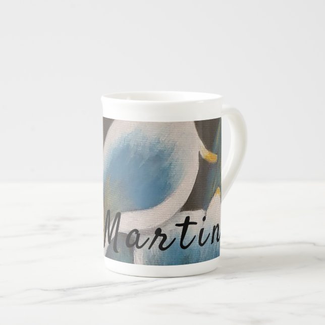 Schöne Blume Personalisiert Knochen China Tasse (Vorderseite Rechts)