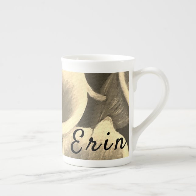 Schöne Blume Personalisiert Knochen China Tasse (Rechts)