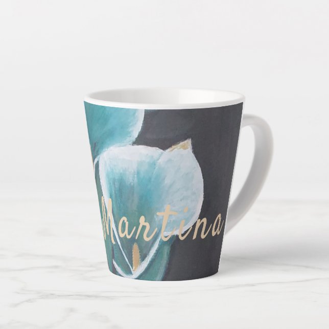Schöne Blume Personalisiert Milchtasse (Rechte Ecke)