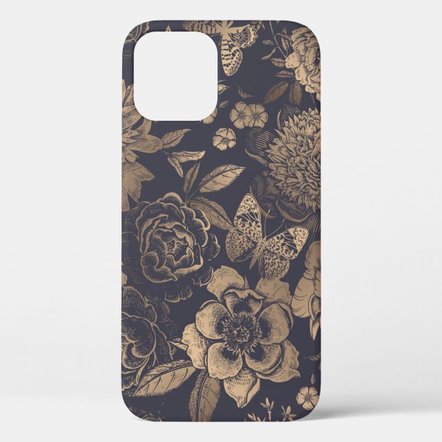 Schöne Blume, Pfannkuchen, Rose und Schmetterlinge Case-Mate iPhone Hülle (Rückseite)