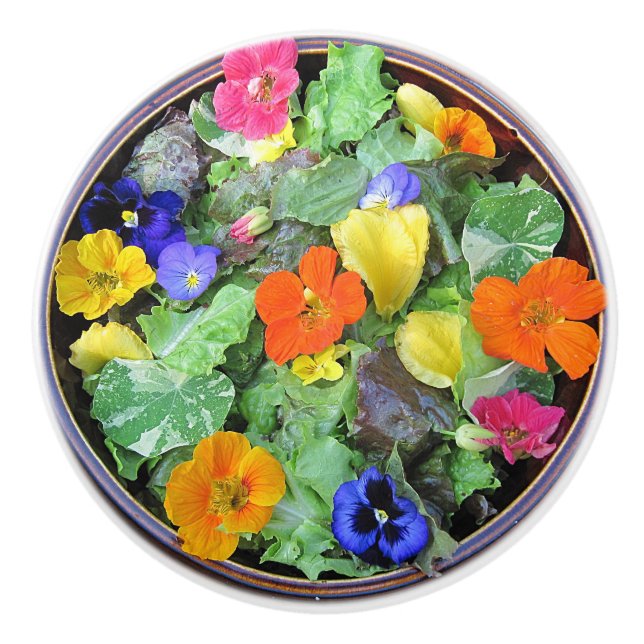 Schöne Blume Salad Keramik Knob Keramikknauf (Vorderseite)