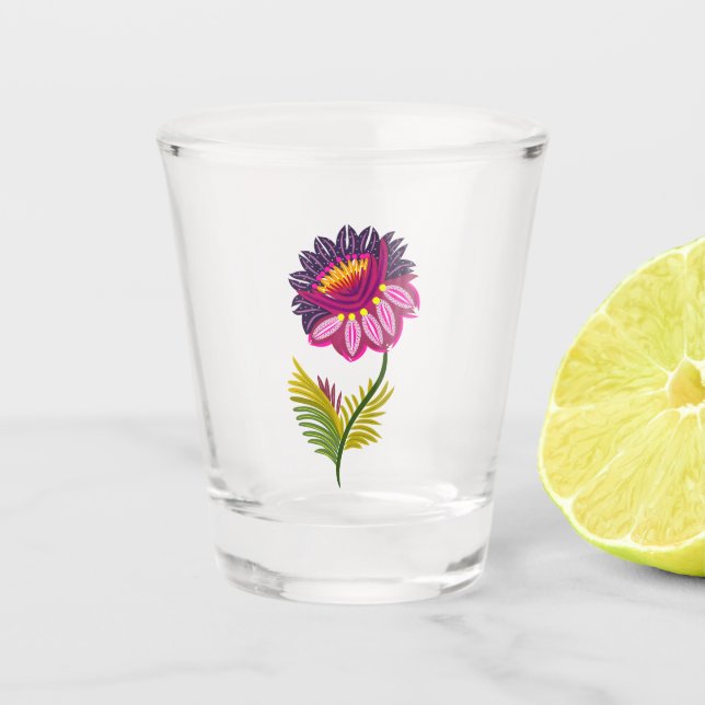 Schöne Blume Schnapsglas (Vorderseite)