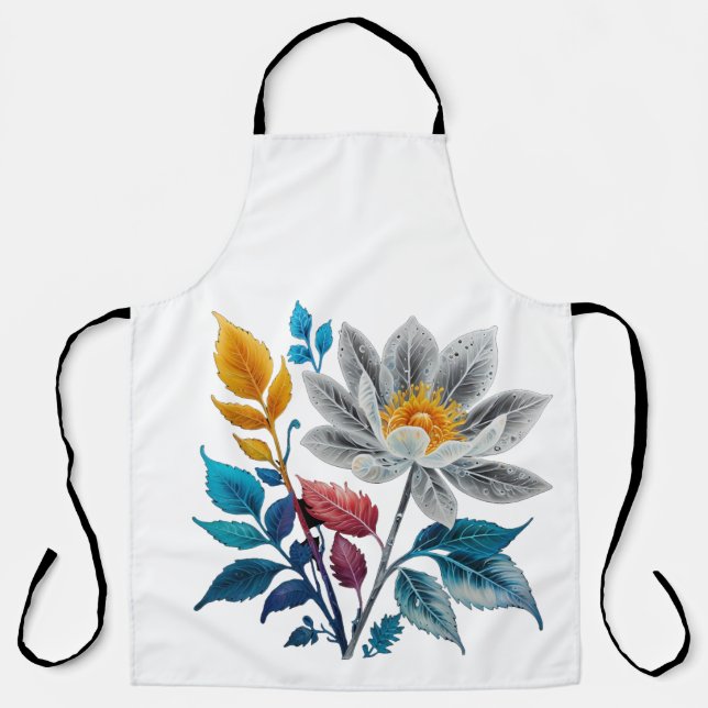 schöne Blume und Blätter Schürze (Vorderseite)