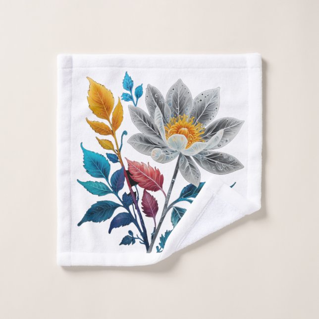 schöne Blume und Blätter Waschlappen (Waschlappen)