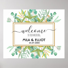 Schöne Blume und Eukalyptus-Poster Poster