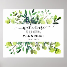 Schöne Blume und Eukalyptus-Poster Poster