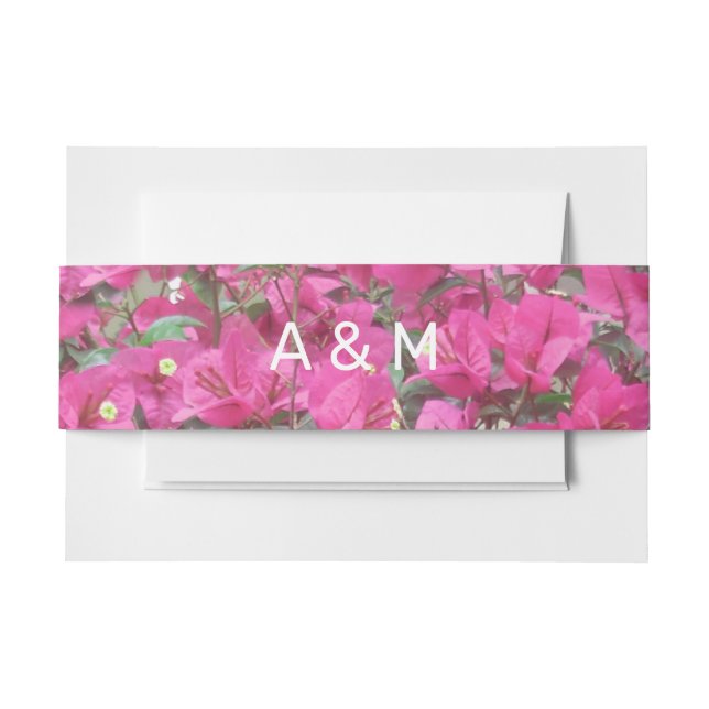 Schöne Blume und Monogramme Einladungsbanderole (Vorderseite Beispiel)
