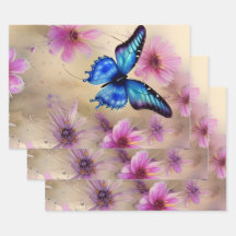 Schöne Blume und Schmetterling