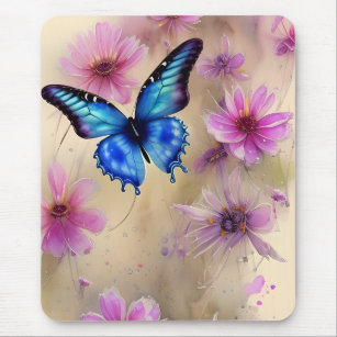 Schöne Blume und Schmetterling Mousepad