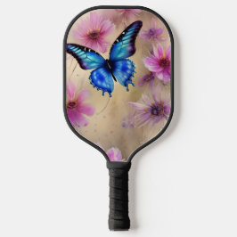 Schöne Blume und Schmetterling Pickleball Schläger