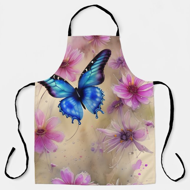 Schöne Blume und Schmetterling Schürze (Vorderseite)
