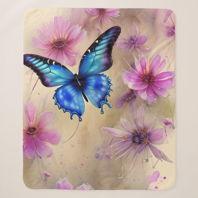 Schöne Blume und Schmetterling Sherpadecke (Vorderseite)