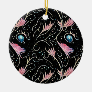 Schöne Blume und Wirbel Muster Keramik Ornament