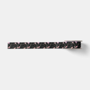 Schöne Blume und Wirbel Muster Tote Tasche Satinband
