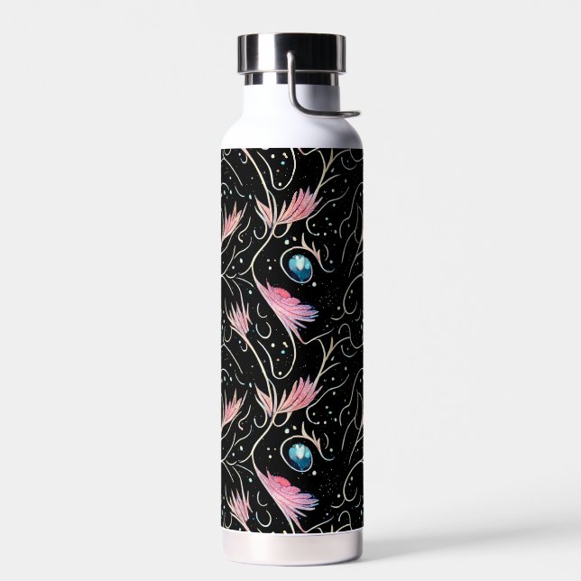 Schöne Blume und Wirbel Muster Trinkflasche (Links)