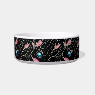 Schöne Blume und Wirbel PatteKeramik Pet Bowl Napf