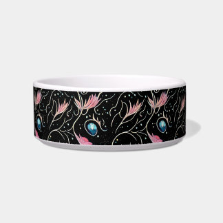 Schöne Blume und Wirbel PatteKeramik Pet Bowl Napf