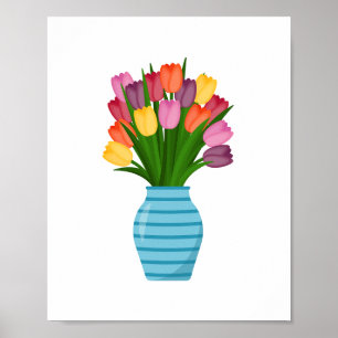Schöne Blume Vase Poster