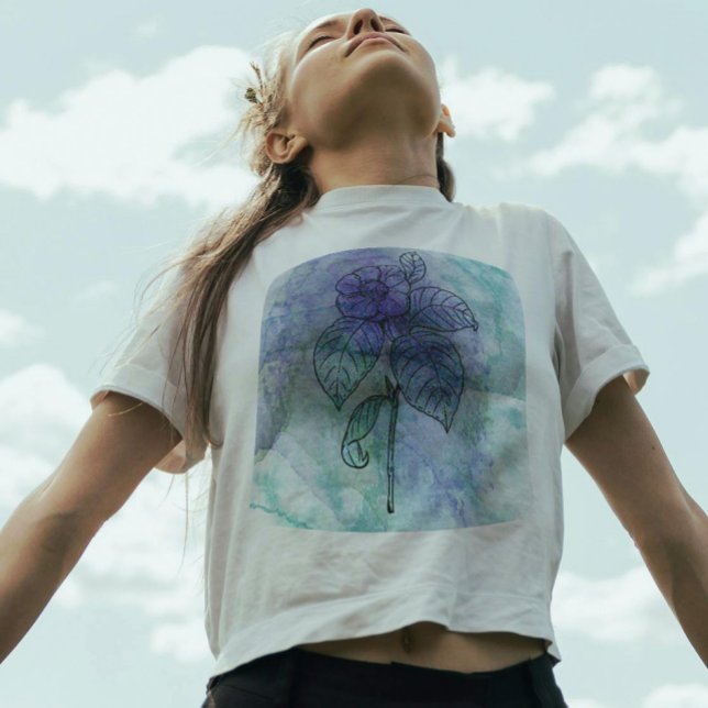 Schöne Blume Wasserfarbe Vintag T-Shirt (Von Creator hochgeladen)