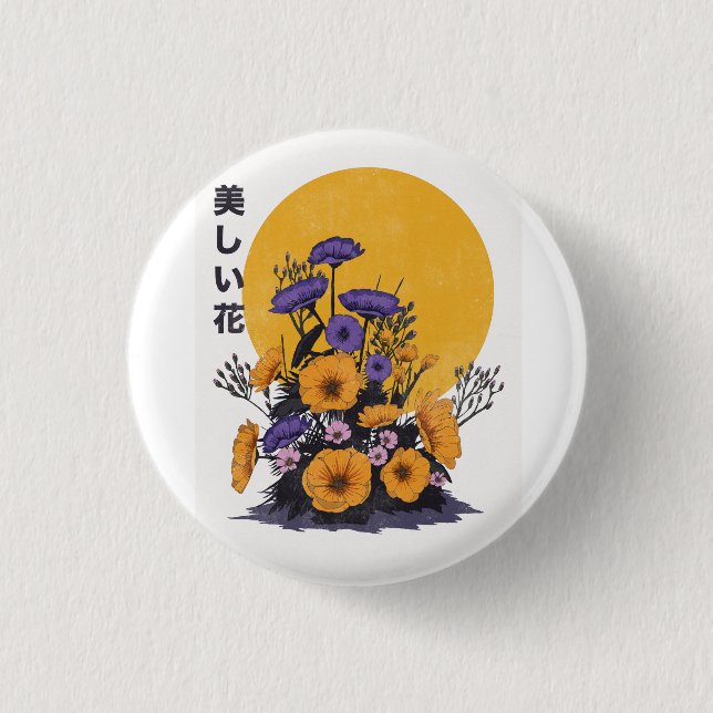 schöne Blumen Button (Vorderseite)