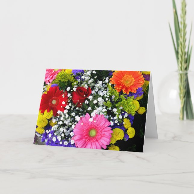 Schöne Blumen, die an Sie Gruß-Karte denken Karte (Vorderseite)