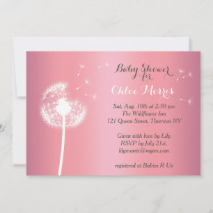 Schöne Blumen-Einladung zur Babyparty Einladung