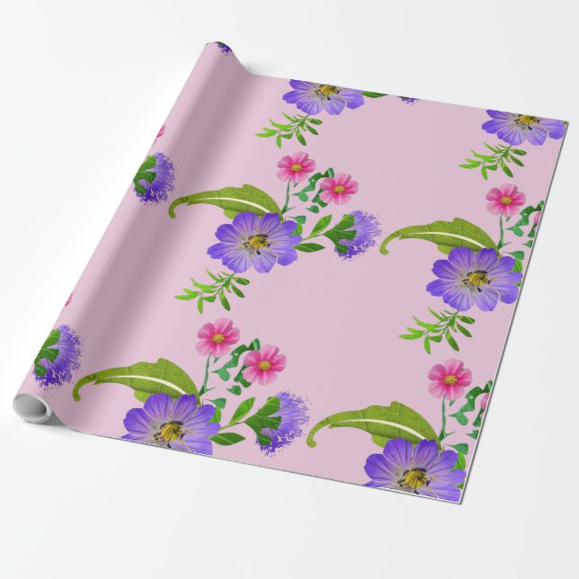 Schöne Blumen  Geschenkpapier (Ungerollt)