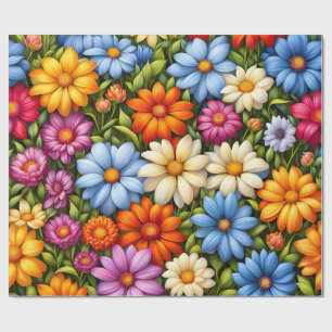 Schöne Blumen, hell gefärbt Geschenkpapier