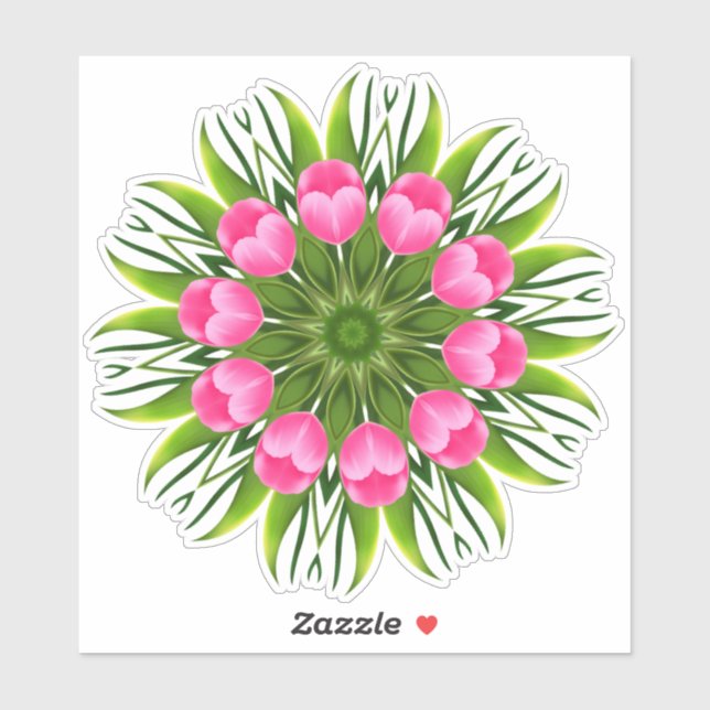 Schöne Blumen-Mandala-Design-79358 Aufkleber (Blatt)