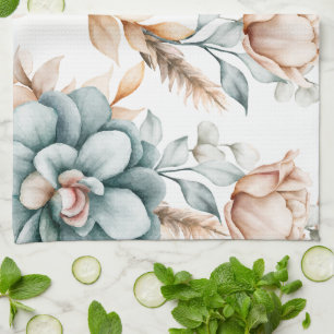 Schöne Blumen nahtlose Muster mit Vintage Geschirrtuch