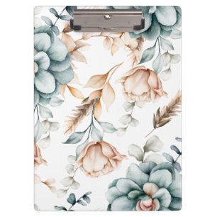 Schöne Blumen nahtlose Muster mit Vintage Klemmbrett