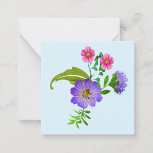 Schöne Blumen-Notizkarte Mitteilungskarte