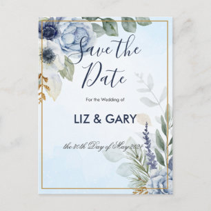Schöne Blumen Save the Date Postkarte