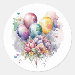 Schöne Blumen und Ballons Aufkleber