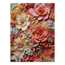 Schöne Blumen Viktorianisch Elegante Hübsche Blume Poster