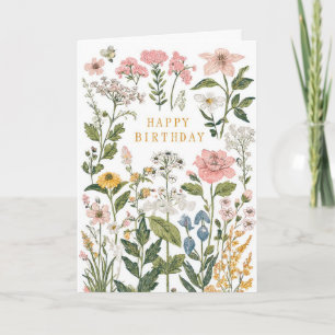 Schöne Blumen zum Geburtstag Karte
