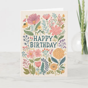Schöne Blumen zum Geburtstag Karte