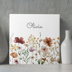 Schöne Blumenaquarell-Wildblumengarten Fliese