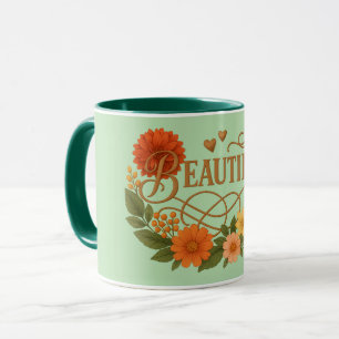 Schöne Blumencoupée Elegant Gold & Orange Tasse